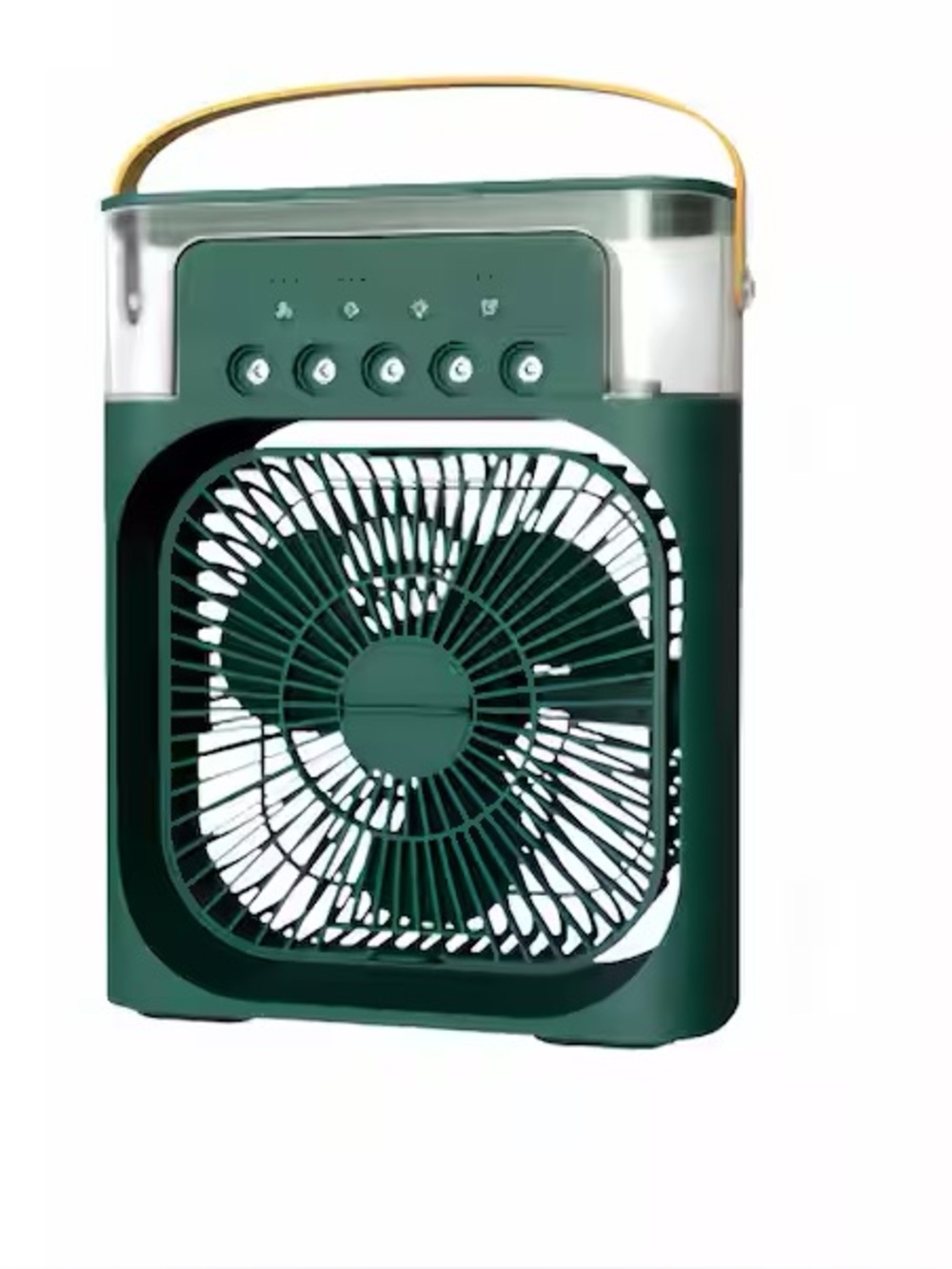 Portable Air Conditioner Fan in Green with 7 Color Lights 5 Sprayers